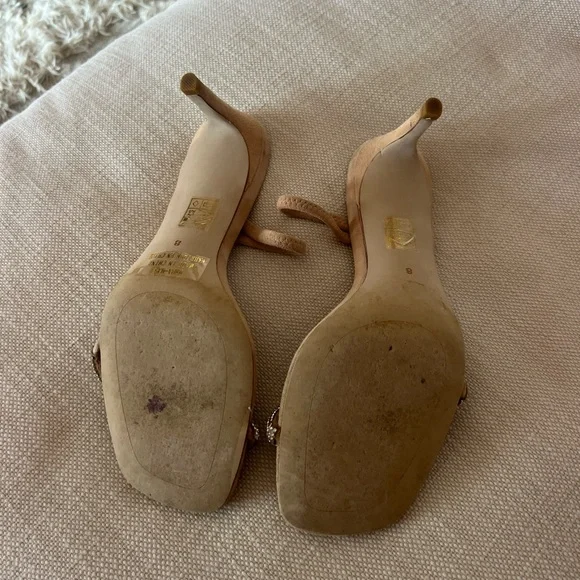 Jeffrey Campbell Beige Heels with Rhinestone Accents - Picture 3 of 4
